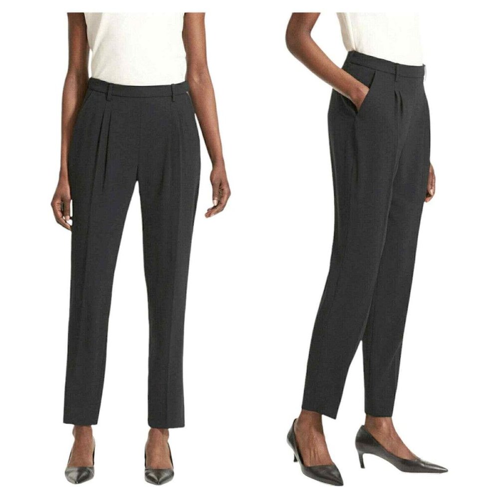 M.M.LaFleur Nakamura Trouser Black High Rise Pleated size 4